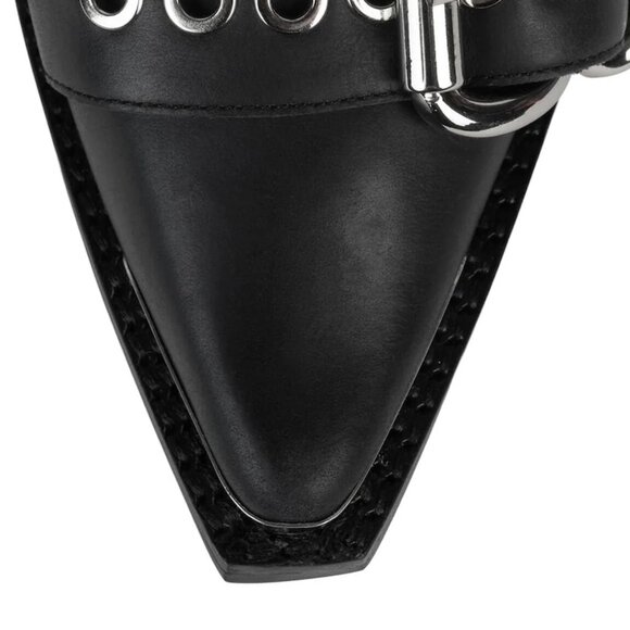 Jeffrey Campbell pointed toe pumps zipper buckle strap chunky heel shoes - Picture 4 of 4